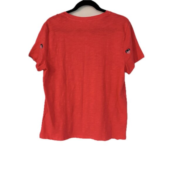 Lucky Brand Women's Cotton Heart Flag Embroidered T-Shirt Sz S NWT - Picture 5 of 8